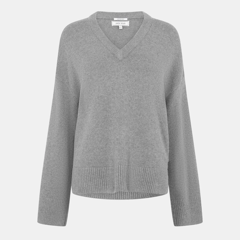 Image of Jack Wills Womens VintV Crew Neck Jumper Charcoal female 8 (XS)