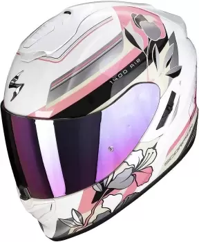Image of Scorpion EXO 1400 Air Gaia Helmet, white-pink, Size XS for Women, white-pink, Size XS for Women