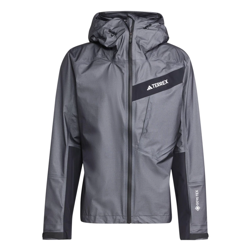 Image of adidas Mens Track Gore Act Waterproof Jacket Carbon male XS