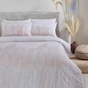 Image of Pampas Washed Cotton Duvet Cover Set Blush