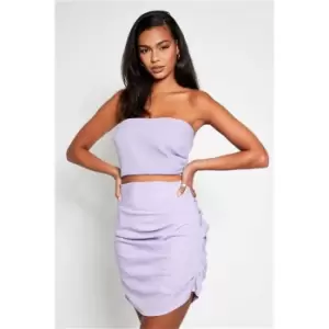 Image of I Saw It First Lilac Ruched Asymmetrical Skirt - Purple