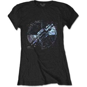 Image of Pink Floyd - Machine Greeting Blue Womens X-Large T-Shirt - Black