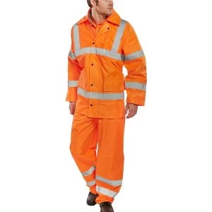 Image of BSeen Hi Vis LWt Suit JktTrs EN ISO 20471 EN 343 Medium Orange Ref