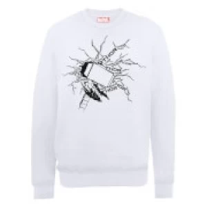 Image of Marvel Avengers Assemble Thor Lightning Sweatshirt - White - M