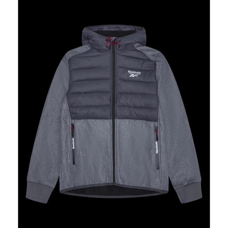 Image of Reebok Mens Water-Resistant Rain Anorak Ice Grey male S