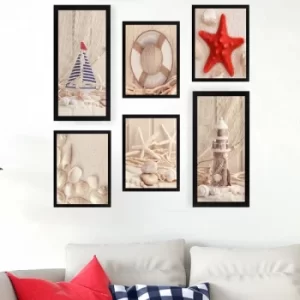 Image of SET_062 Multicolor Decorative Framed Painting (6 Pieces)