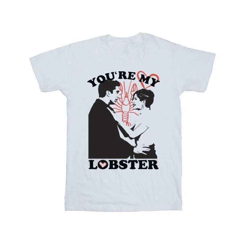 Image of Friends Friends Men You're My Lobster Rachel & Ross Cotton T-Shirt in White Size: Small White S Male 5063376345170
