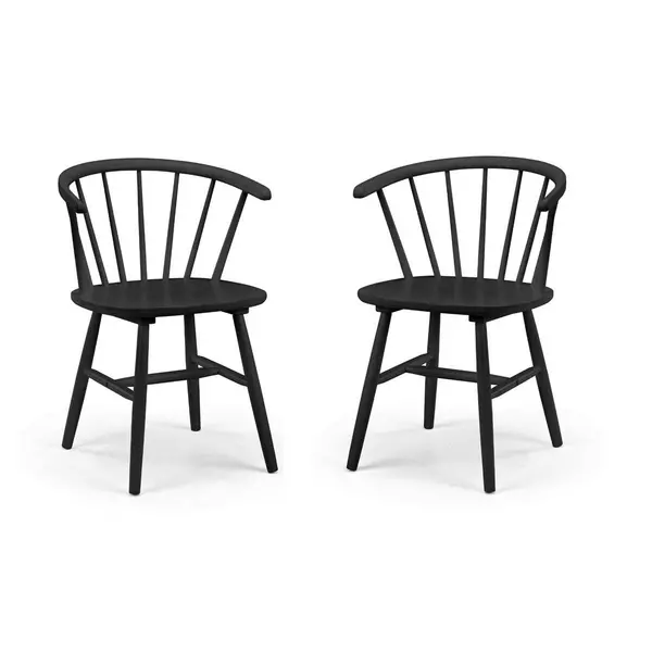Image of Julian Bowen Set Of 2 Modena Dining Chairs - Black MOD311