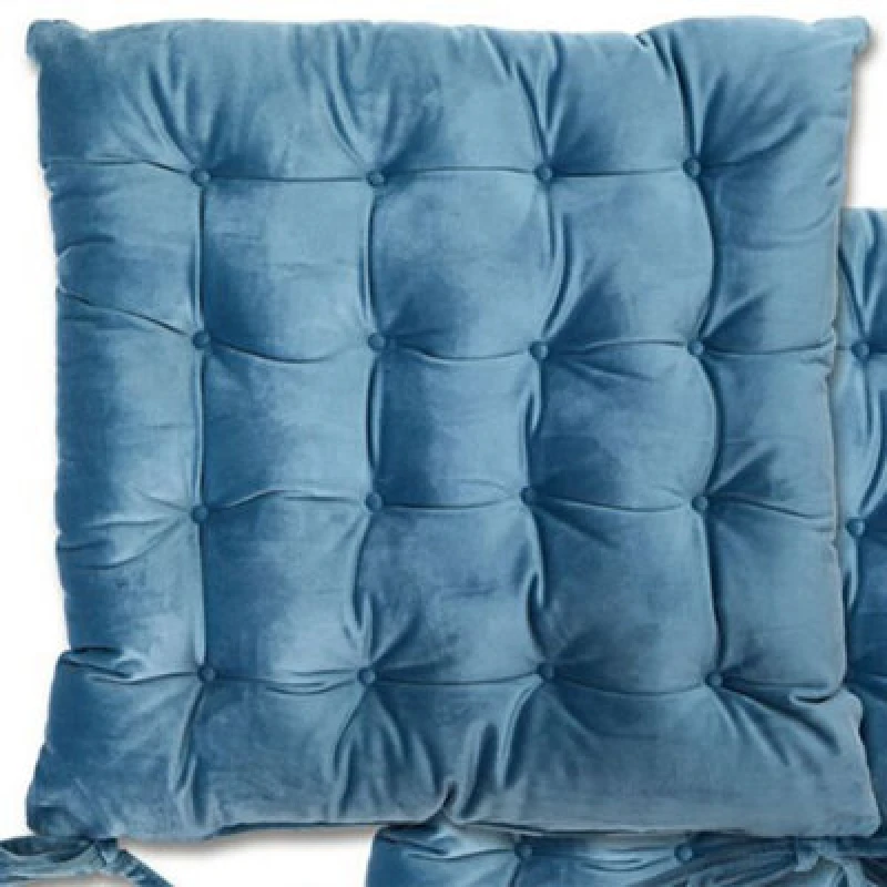 Image of Le Chateau Velvet Seat Pad Blue