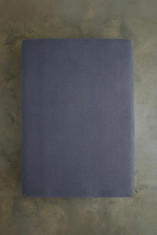 Image of Deyongs Deyongs Southwick Melange Look Fitted Sheet - Smooth, Soft & Breathable in Navy Size: Single Navy Single Unisex 5054990144324