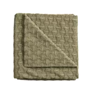 Image of Bedeck of Belfast Hemma Throw, Linen/Chartreuse