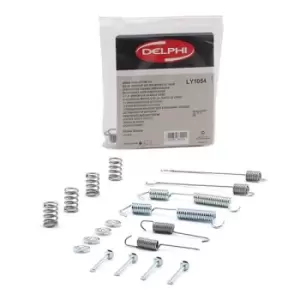 Image of DELPHI Accessory Kit, brake shoes LY1054 BMW,SUZUKI,3 Limousine (E30),3 Cabrio (E30),3 Touring (E30),Samurai SUV (SJ_),Grand Vitara I SUV (FT, HT)