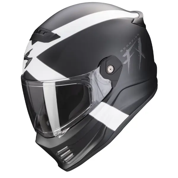 Image of Scorpion Covert FX Gallus Matt Black-White Full Face Helmet 2XL
