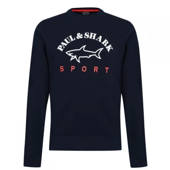 Image of Paul And Shark Sport Chest Logo Sweatshirt - Navy 013