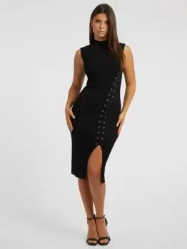 Image of Guess Lace-Up Sweater Dress