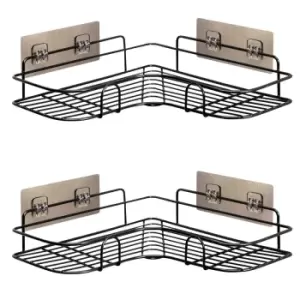 Image of House of Home Set Of 2 Corner Shower Caddy In Black Nano Coating