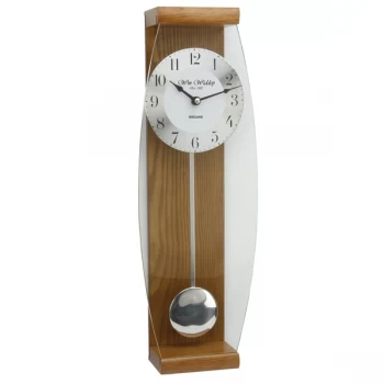 Image of WILLIAM WIDDOPContemporary Pendulum Wall Clock - Oak