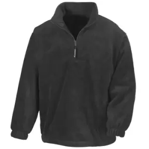 Image of Result Unlined Active 1/4 Zip Anti-Pilling Fleece Top (M) (Black)
