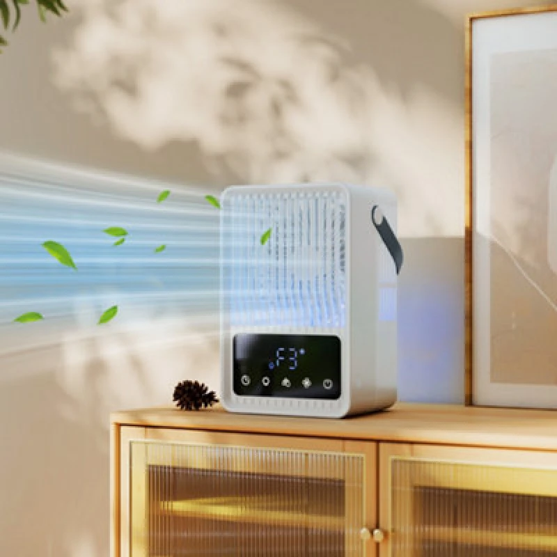 Image of Homcom 4-In-1 Mini Air Cooler With 7 Colour RGB Light, Cooling Fan, Black