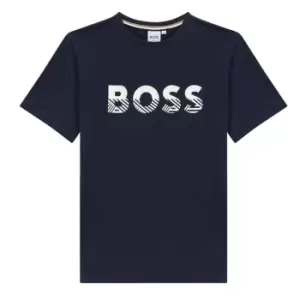 Image of Boss Bold Logo T-Shirt Junior Boys - Blue
