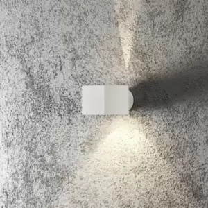 Image of Modena Outdoor Modern Up Down Sqaure Wall Light White, IP44