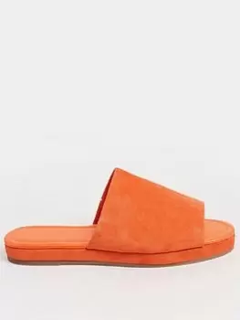 Image of Long Tall Sally Flat Micro Mule - Orange, Size 7, Women
