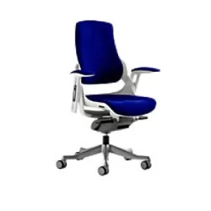 Image of Dynamic Synchro Tilt Executive Chair Height Adjustable Arms Zure Stevia Blue Seat Without Headrest High Back
