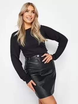 Image of M&Co Black Coated A Line Skirt, Black, Size 20, Women