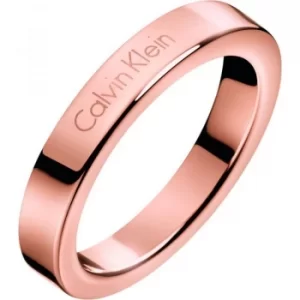 Image of Ladies Calvin Klein Rose Gold Plated Size P Hook Ring