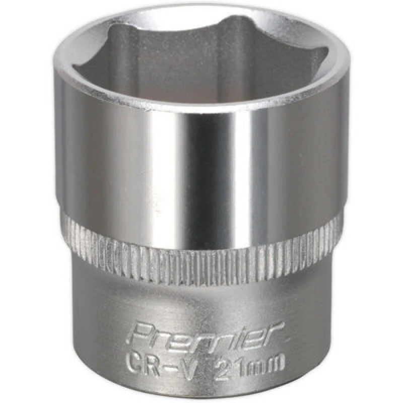 Image of Loops 21mm Forged Steel Drive Socket - 3/8" Square Drive - Chrome Vanadium Socket Metallics
