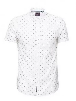 Image of Superdry Classic Seersucker Short Sleeve Shirt, White, Size S, Men