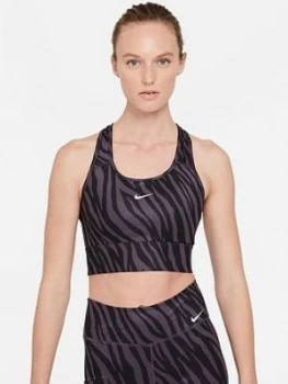 Image of Nike Medium Support Swoosh Bra - Zebra Print