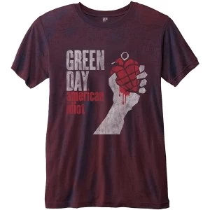 Image of Green Day - American Idiot Unisex Medium T-Shirt - Blue,Red