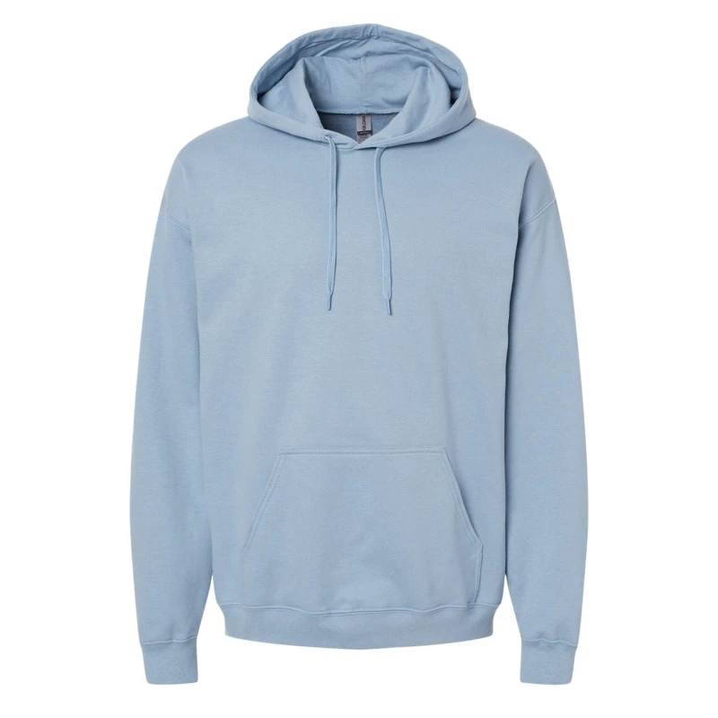 Image of Gildan Mens Softstyle Fleece Midweight Hoodie in Mid Blue Size: Small Mid Blue Male S