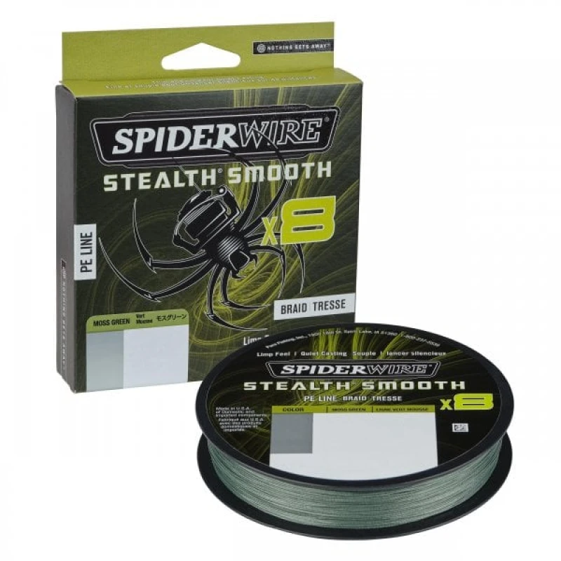 Image of Spiderwire Stealth Smooth 8 Braid 0.23mm 150M 23.6Kg Moss Green Option
