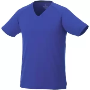 Image of Elevate Mens Amery Short Sleeve Cool Fit V-Neck T-Shirt (S) (Blue)