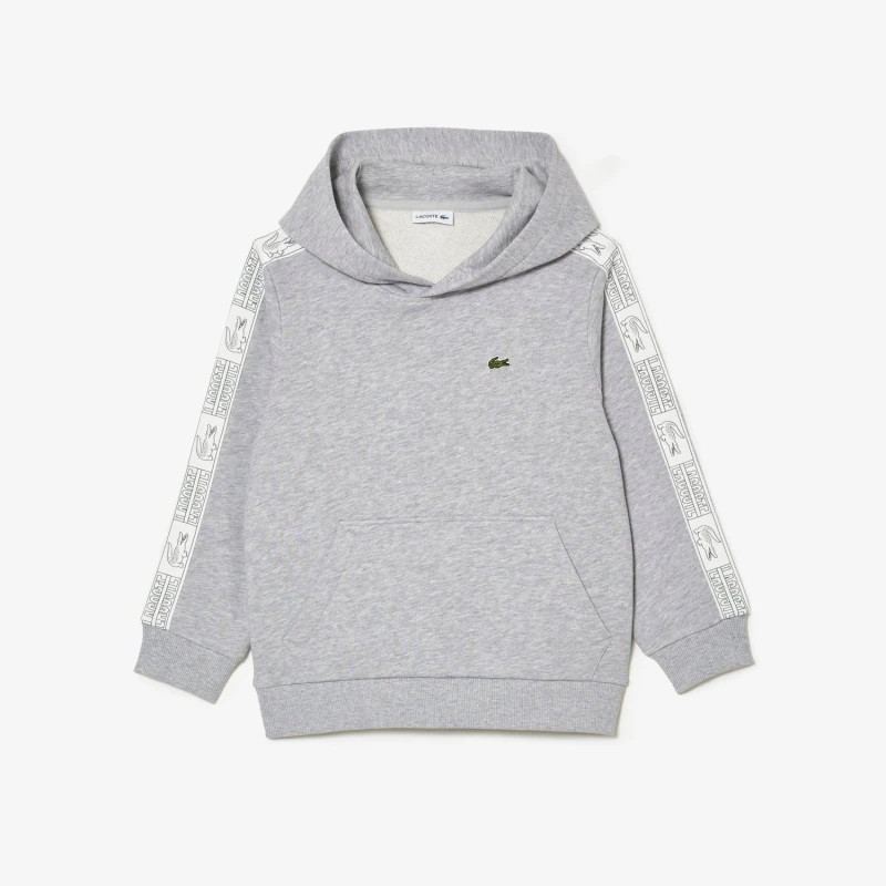 Image of Lacoste Fleece Cotton Hoodie - Grey Grey 6