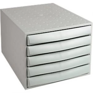 Image of Exacompta 5 Drawer filing unit Multiform Polypropylene, Polystyrene Grey 28.4 x 38.7 x 21.8 cm