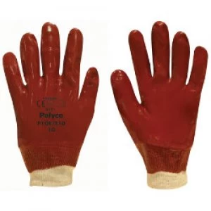 Image of Polyco Gloves PVC Size Red