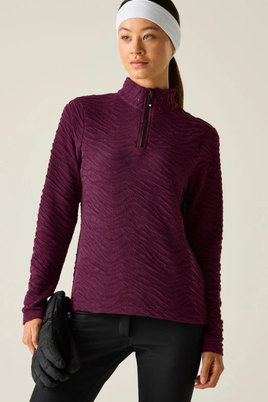Image of Dare 2b Womens Glamourize Midlayer Quarter-Zip Insulating Active Fleece in Purple Size: 10 Purple Female 10