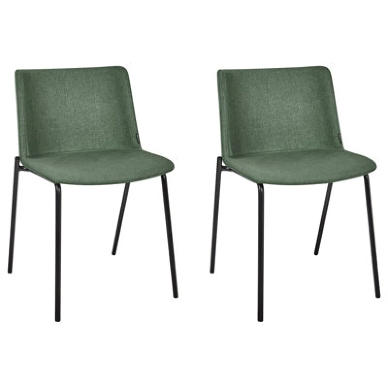 Image of Beliani Set Of 2 Dining Chairs Esbon Dark Green