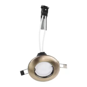 Image of 6 x MiniSun Non-Fire Rated Steel Fixed Downlights in Antique Brass