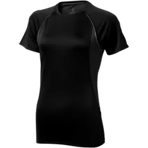 Image of Elevate Womens/Ladies Quebec Short Sleeve T-Shirt (M) (Solid Black/Anthracite)
