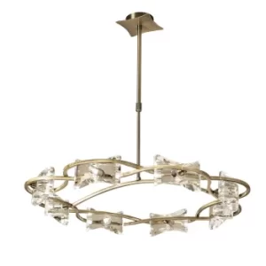 Image of Kromo Telescopic Semi Flush 8 Light G9 Round, Antique Brass