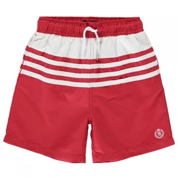 Image of Henri Lloyd Stripe Swim Shorts - Signal Red
