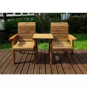 Image of Wooden Companion Straight Garden 2 Seater Chair - Charles Taylor