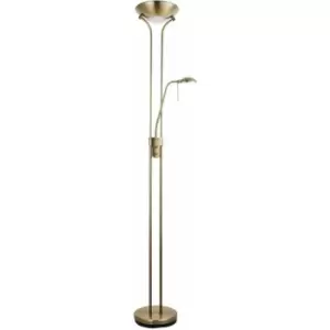 Image of Loops - Mother & Child Floor Lamp Antique Brass 1.8m Twin Light Dimmer Flexible Reading