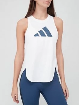 Image of adidas Badge Of Sport Logo Tank - White, Size S, Women