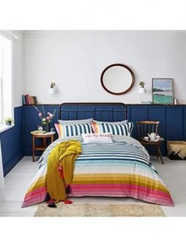 Image of Joules Cambridge Stripe 100% Cotton Percale Duvet Cover Set