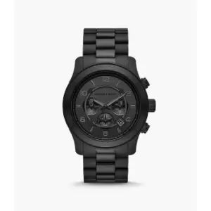 Image of Michael Kors Mens Runway Chronograph Stainless Steel Watch - Black